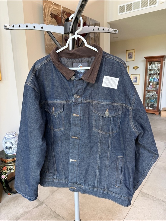 Guide Gear Other - New Guide Gear Quilt Lined Blue Denim Jacket with Brown Corduroy Collar - 2XL